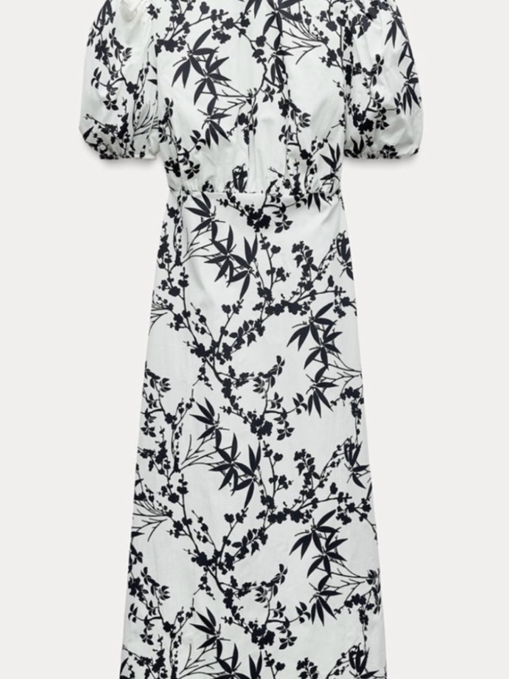 BNWT Zara White & Black Floral Midi Dress medium